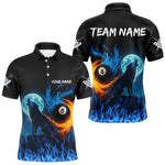 Blisscorners Personalized Flaming 8 Ball Pool Wolf Billiard Shirts For Men Custom Team League Billiard Jerseys MT1006