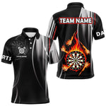 Blisscorners Funny Dartboard Fire Flame Black Darts Shirt For Men Custom Darts League Jersey Polo & 1/4 Zip MT1607