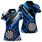 BlisscornersBlue Dartboard Flame Custom Dart Shirts For Men, Darts Team Jerseys Polo & Quarter Zip Shirts