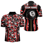 Blisscorners Custom Red Camouflage 8 Ball Pool Billiard Shirt For Men, Billiard Jersey Outfit, Pool Team Shirt LM2206