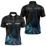 Maxxcorners Flaming Dartboard 3D & Dart Arrow Turquoise Men's Darts Shirt Custom Name For Players MT0307
