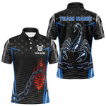 Blisscorners Flame Dart Arrow & Scorpion Men's Darts Shirt - Custom Name For Blue Darts Jersey LM1506