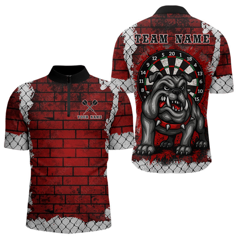 Blisscorners Brick-Wall Fierce Bulldog Men's Darts Team Shirt - Personalized Name For Players LM1506