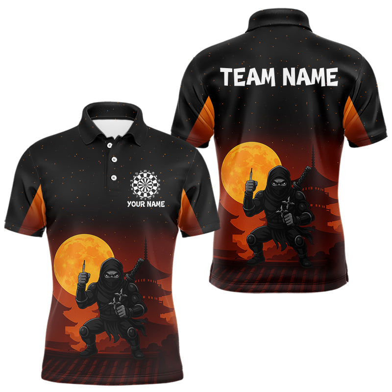 Blisscorners Full Moon Ninja & Dart Arrows Men's Darts Shirt - Custom Name For Darts Jersey LM1506