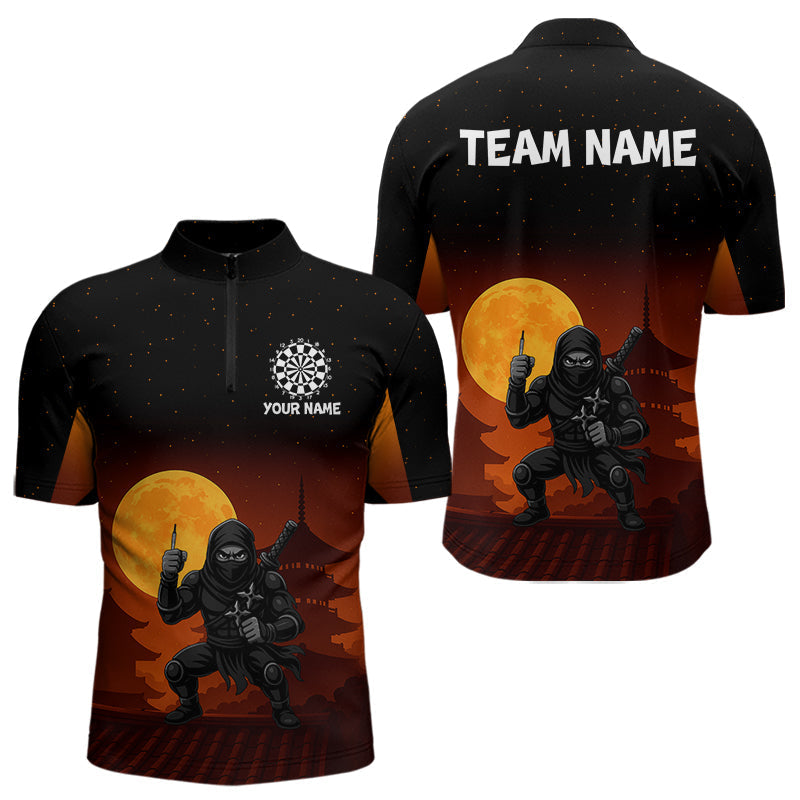Blisscorners Full Moon Ninja & Dart Arrows Men's Darts Shirt - Custom Name For Darts Jersey LM1506