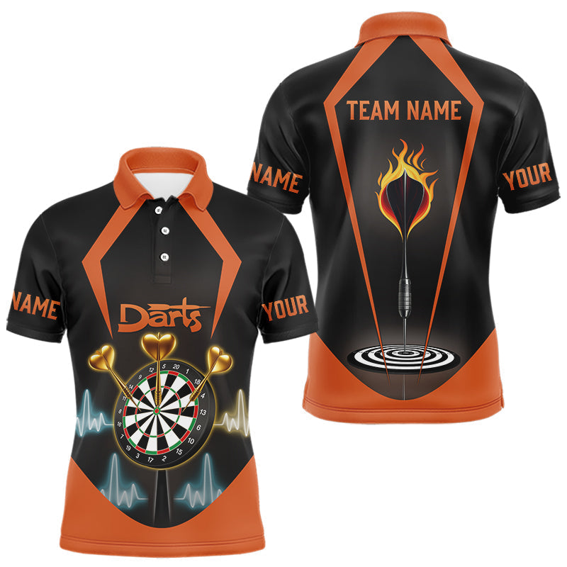 Blisscorners Heartbeat And Dartboard Custom Darts Polo Shirt For Men - Darts Team Jersey MT1007