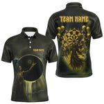 Blisscorners Custom Brown Skeleton Dartboard Darts Polo Shirt For Men - Darts Jersey MT1007