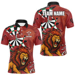 Blisscorners Lion Scratched Dartboard Men's Darts Shirt Polo Jersey Custom Name For Players MT1007