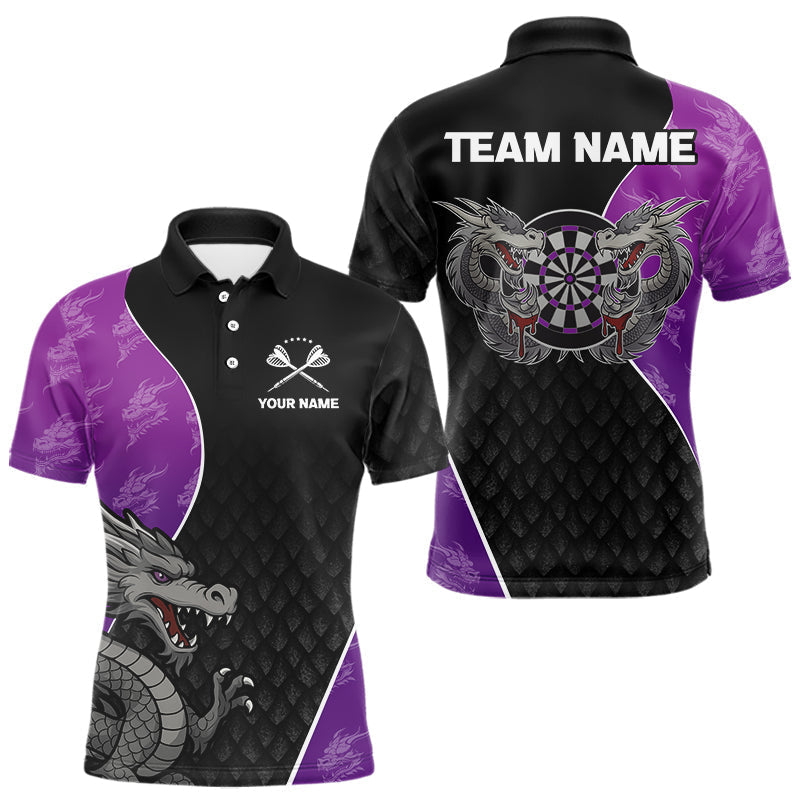 Blisscorners Grey Dragons Purple & Black Dartboard Darts Shirt For Men - Custom Darts Uniform LM2206