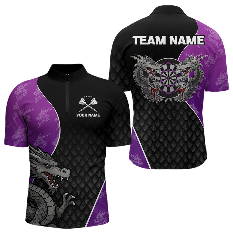 Blisscorners Grey Dragons Purple & Black Dartboard Darts Shirt For Men - Custom Darts Uniform LM2206
