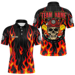 Blisscorners Personalized Skull Firefighter In Flame Custom Darts Shirt For Men, Dart Team Shirts LM233