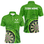 Blisscorners Green Dartboard Lightning Circle Men's Darts Shirt - Custom Name & Team Jersey LM3006