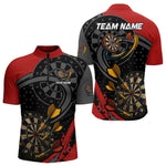 Blisscorners Cracked Dartboard & Dart Arrows Red Darts Shirt For Men - Custom Name & Team LM3006