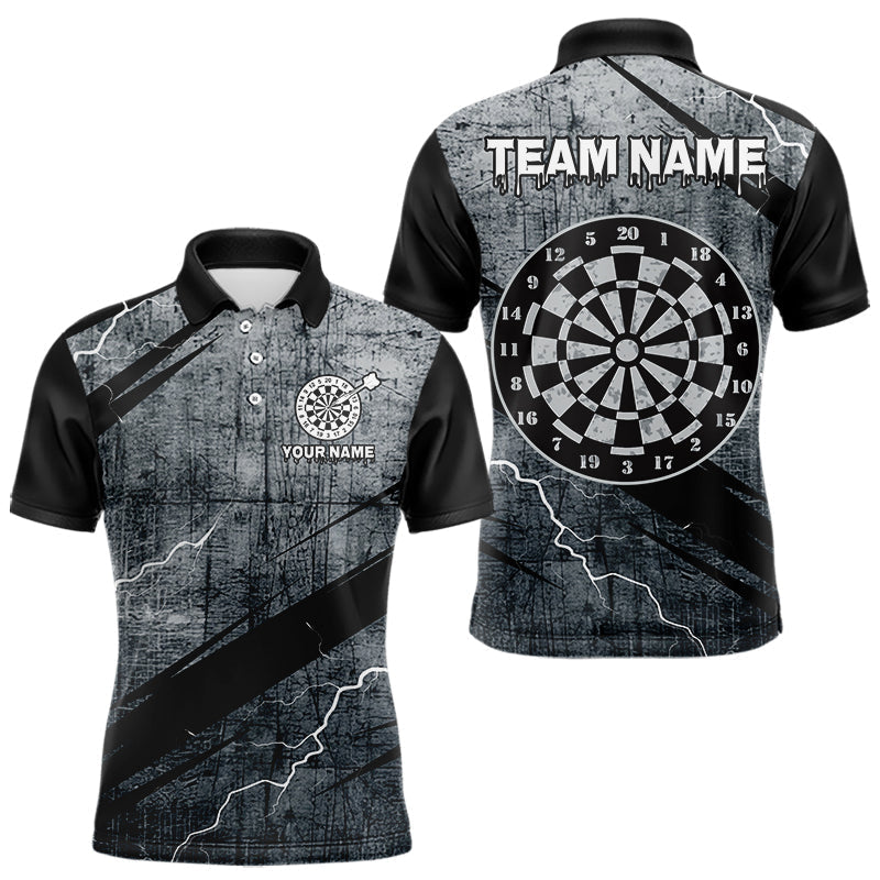 Blisscorners Grey Grunge Dartboard Darts Team Shirt - Custom Name - Men’s Darts Jersey LM1625