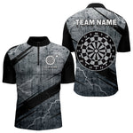 Blisscorners Grey Grunge Dartboard Darts Team Shirt - Custom Name - Men’s Darts Jersey LM1625