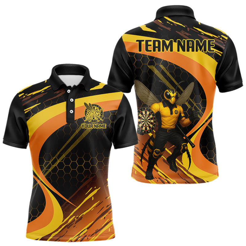 Blisscorners Bee Man Honeycomb Pattern Darts Team Shirt For Men - Custom Team & Player Name LM1625