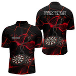 Blisscorners Flame Dartboard & Chains Darts Shirt For Men - Custom Name & Team Jersey | Opt1 - Red LM3006