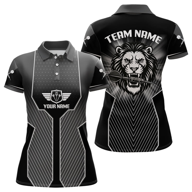 Blisscorners Dart Arrow & Lion Head Black Darts Shirt For Men - Custom Team & Player Name LM1625