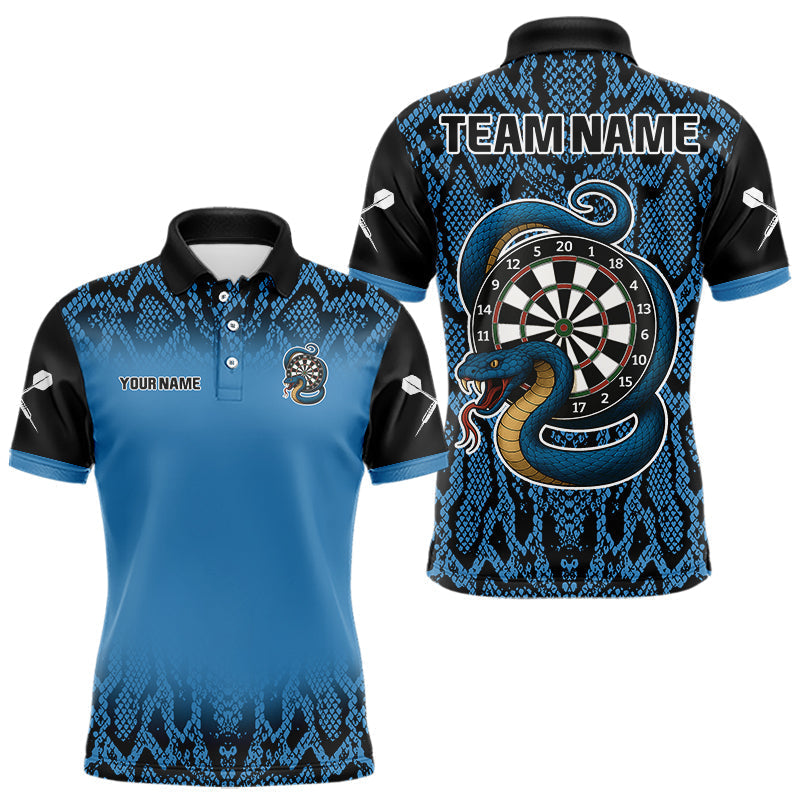 Blisscorners Navy Snake & Reptile Skin With Striking Dartboard Darts Shirt For Men - Custom Name LM1625