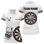 Blisscorners White Demon Head & Darts Arrow Darts Team Shirt For Men - Customizable Name