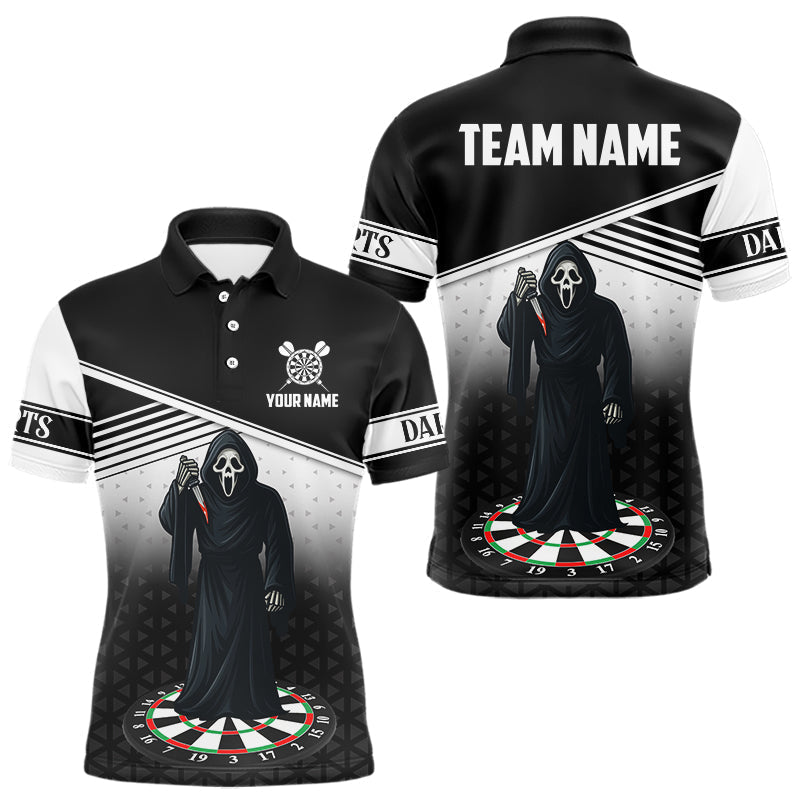 Maxxcorners The Grim Dartboard Custom Black Darts Shirt For Men - Personalized Name For Players MT0307