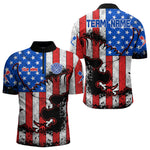 Blisscorners Darts Grunge Eagle US Flag Pattern Custom Dart Shirt For Men, Dart Team Jerseys