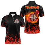 Blisscorners DartsRed Fire Flame Dartboard Custom Dart Shirt For Men, Dart Team Jerseys