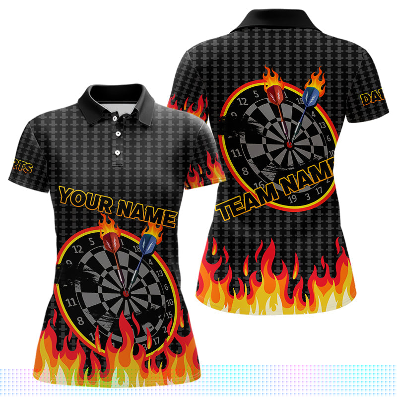 Blisscorners Fire Dart Arrows & Flaming Pattern Darts Shirt For Men - Customizable Name & Team