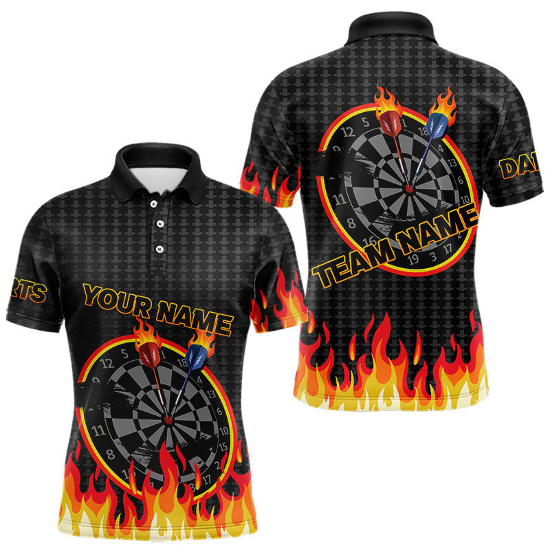 Blisscorners Fire Dart Arrows & Flaming Pattern Darts Shirt For Men - Customizable Name & Team
