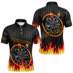 Blisscorners Fire Dart Arrows & Flaming Pattern Darts Shirt For Men - Customizable Name & Team