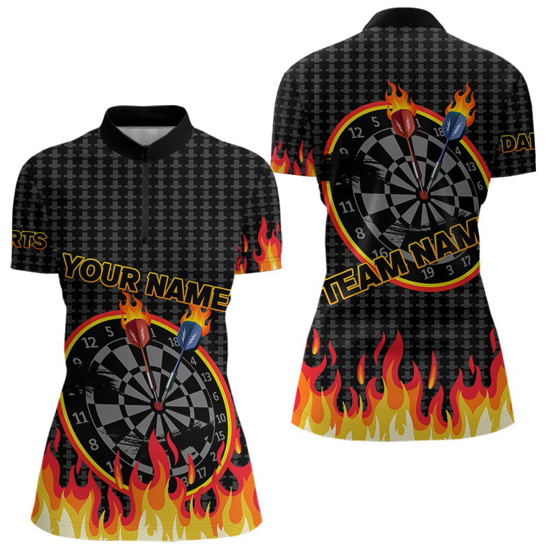 Blisscorners Fire Dart Arrows & Flaming Pattern Darts Shirt For Men - Customizable Name & Team