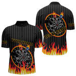 Blisscorners Fire Dart Arrows & Flaming Pattern Darts Shirt For Men - Customizable Name & Team