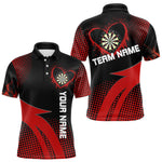 Blisscorners Darts Red Dripping Heart Halftone Pattern Custom Dart Shirt For Men, Dart Team Jerseys
