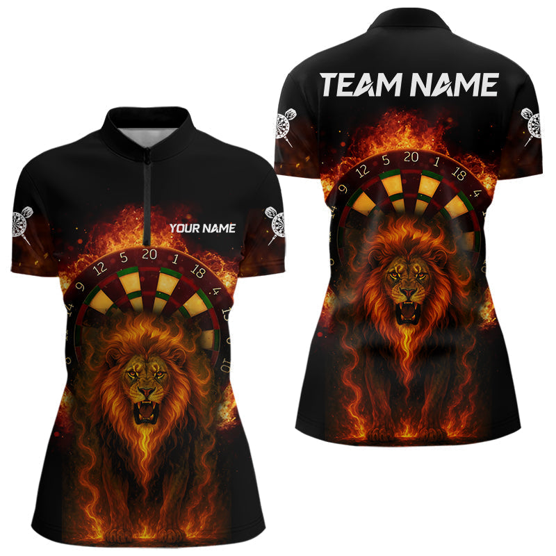 Blisscorners Darts Dartboard Flame Lion Dart Shirts Custom Dart Team Shirt For Men, Dart Jerseys