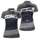 Blisscorners Grey Modern Grunge Dartboard Men's Darts Shirt - Custom Name For Dart Players