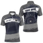Blisscorners Grey Modern Grunge Dartboard Men's Darts Shirt - Custom Name For Dart Players MT1006