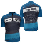 Blisscorners Blue Modern Grunge Dartboard Men's Darts Shirt - Custom Name For Dart Players