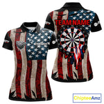 Blisscorners Dripping Dartboard Grunge US Flag Men's Darts Shirt - Custom Name For Dart Players
