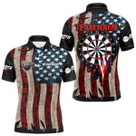 Blisscorners Dripping Dartboard Grunge US Flag Men's Darts Shirt - Custom Name For Dart Players