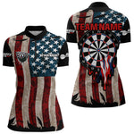 Blisscorners Dripping Dartboard Grunge US Flag Men's Darts Shirt - Custom Name For Dart Players