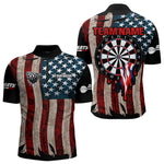 Blisscorners Dripping Dartboard Grunge US Flag Men's Darts Shirt - Custom Name For Dart Players
