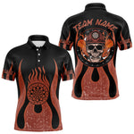 Blisscorners Skull Firefighter Orange-Black Custom Flame Dart Shirt For Men, Dart Team Jerseys
