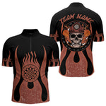 Blisscorners Skull Firefighter Orange-Black Custom Flame Dart Shirt For Men, Dart Team Jerseys