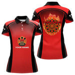 Blisscorners Red Flaming & Smoke Dartboard Men's Darts Shirt - Custom Name For Darts Jersey