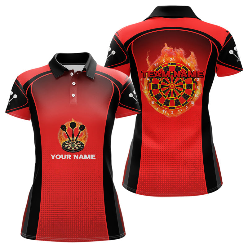 Blisscorners Red Flaming & Smoke Dartboard Men's Darts Shirt - Custom Name For Darts Jersey MT1006