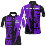 Blisscorners Purple Score Dartboard Grunge Darts Shirt For Men - Custom Name & Team Jersey LM3006
