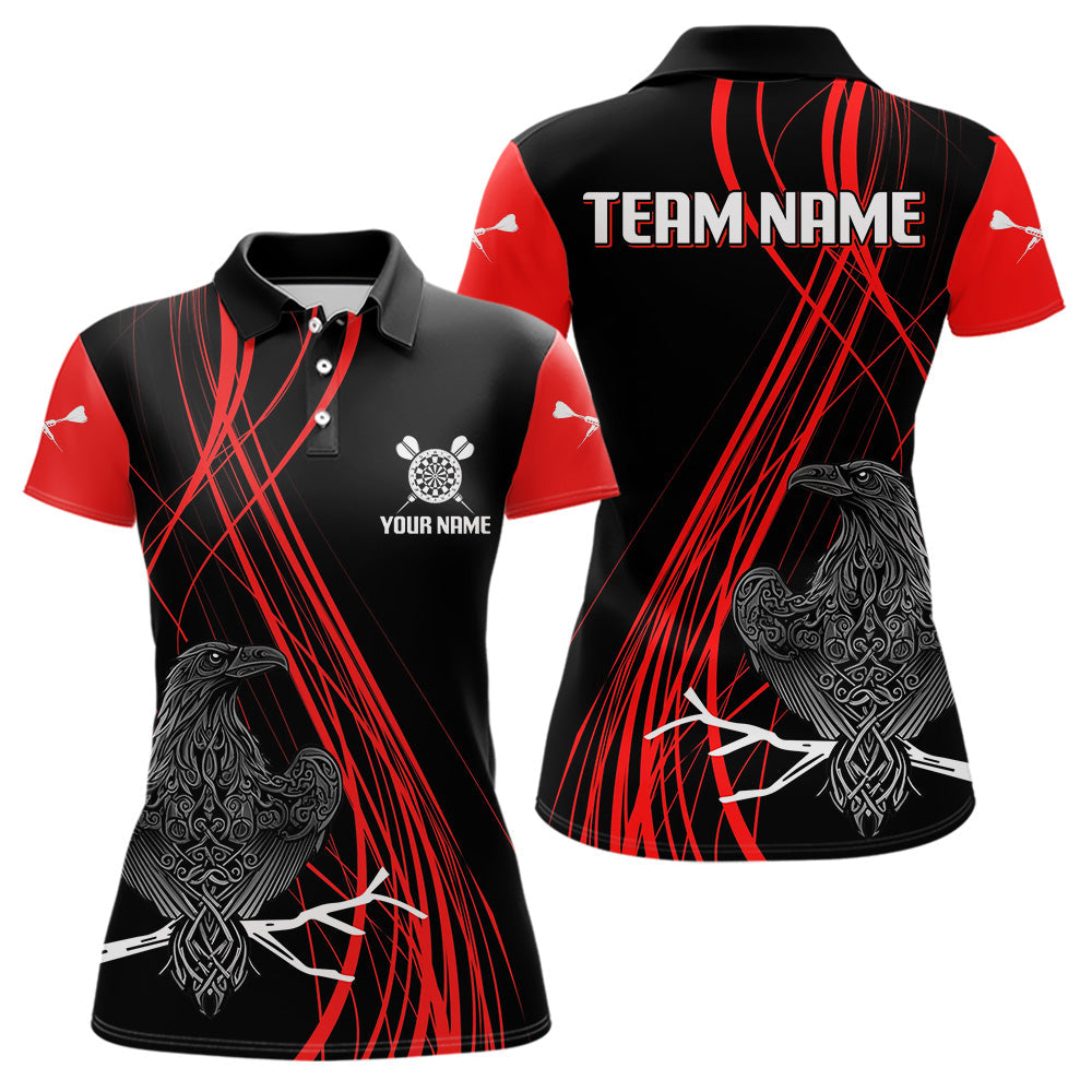 Blisscorners Custom Red Lines Celtic Raven Dart Arrows Dart Shirt For Men, Dart Team Jerseys