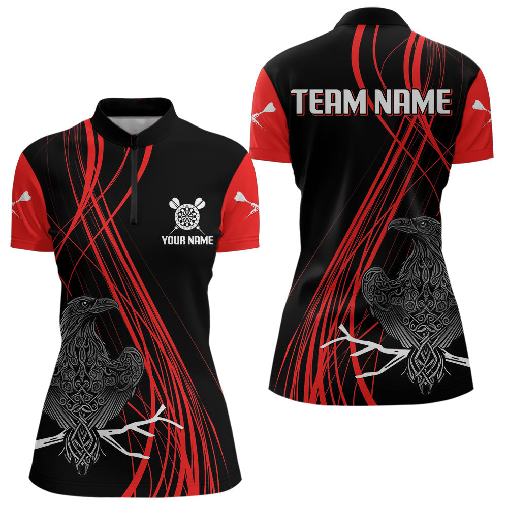 Blisscorners Custom Red Lines Celtic Raven Dart Arrows Dart Shirt For Men, Dart Team Jerseys