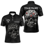 Blisscorners Personalized Skull Black Custom Darts Shirt Polo & 1/4 Zip For Men, Dart Team Shirts LM233