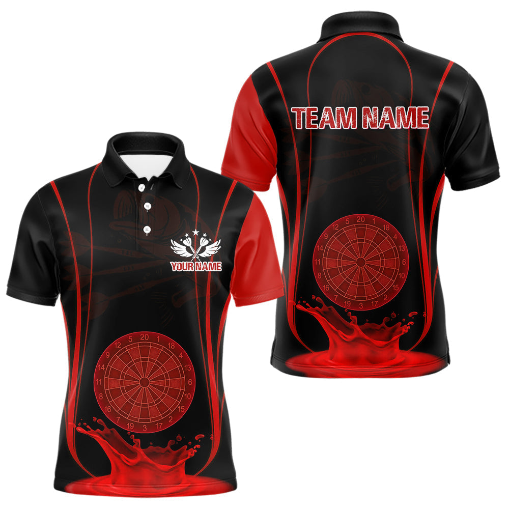 Blisscorners Red Water Lightning Dartboard & Fish Darts Shirt For Men - Custom Name & Team LM3006